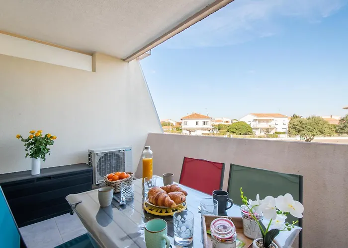 아파트 L'hacienda Grau Du Roi Cosy 4 Pers Avec Piscine Dans Calme Belle Terrasse Coin Nuit Separe A 200 M De La